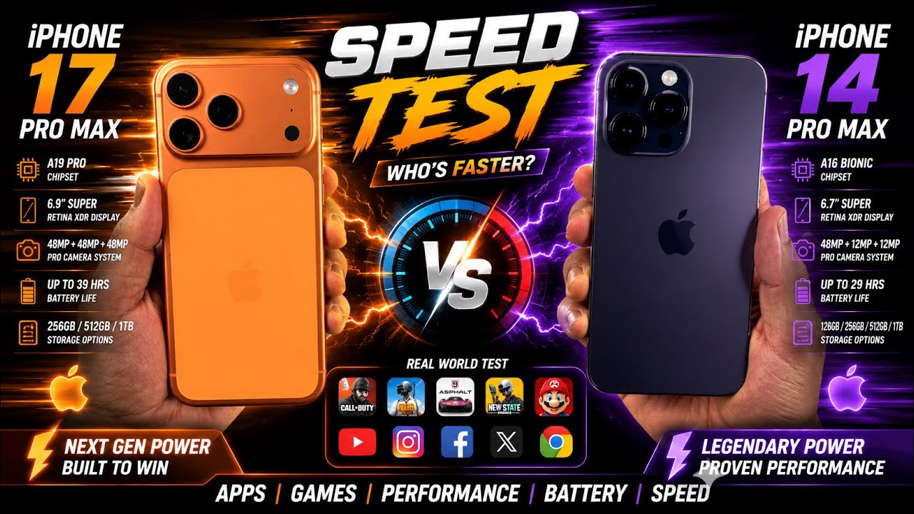     iPhone 17 Pro Max vs iPhone 14 Pro Max | Real World Speed Test (2026)