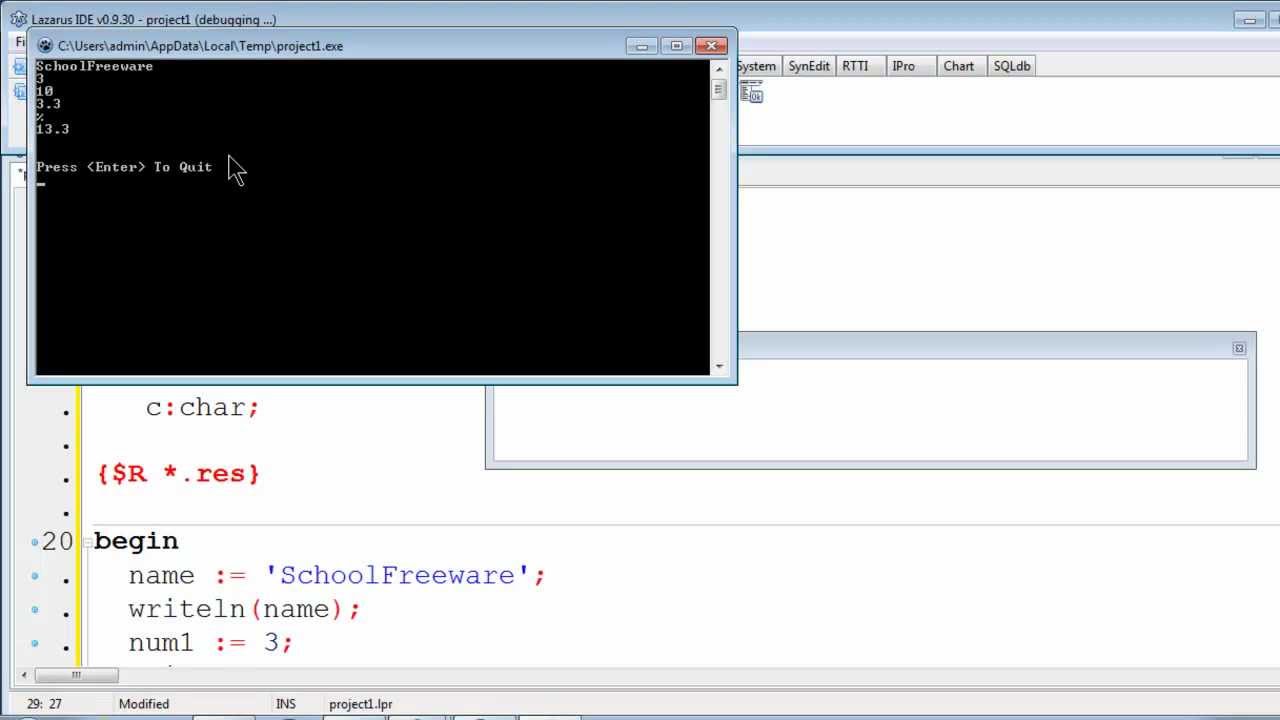 Free Pascal Program Tutorial 3 - Variables and Data Types - Lazarus