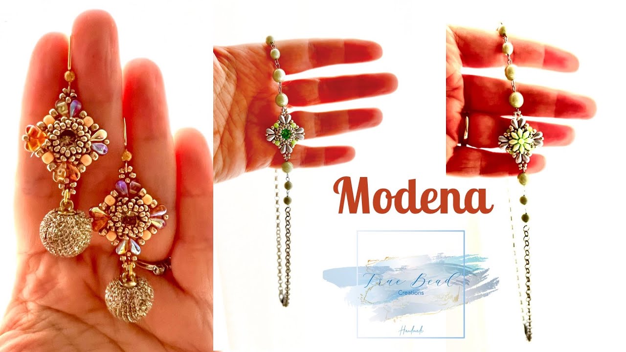 33. DIY TUTORIAL MODULO “MODENA” (SUPER VERSATILE!) - con chaton 8mm, perle da 3mm, dropduo e