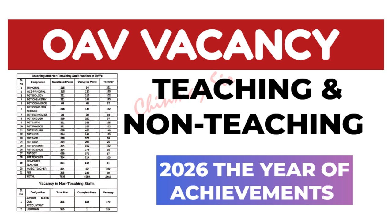 OAV VACANCY || TGT, PGT, NON-TEACHING POSTS