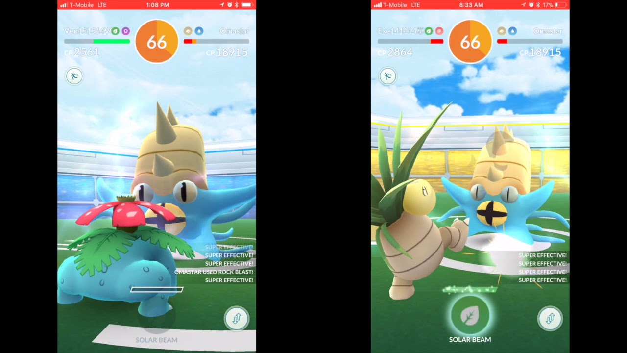 2 Omastar solo (rock blast & ancient power) without weather boost