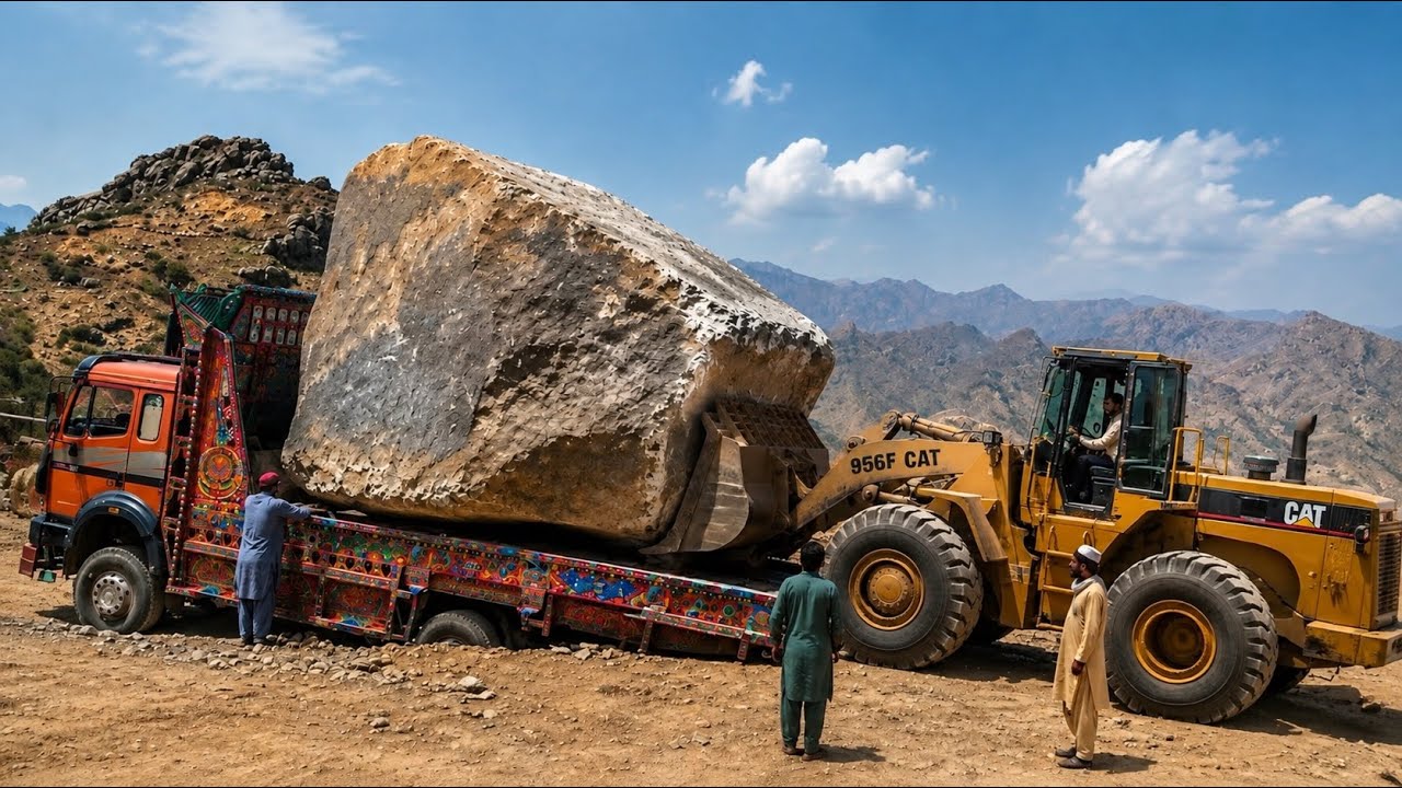 From Mountain Quarry to Marble Factory | Massive Stone Loading & Incredible Truck Transport