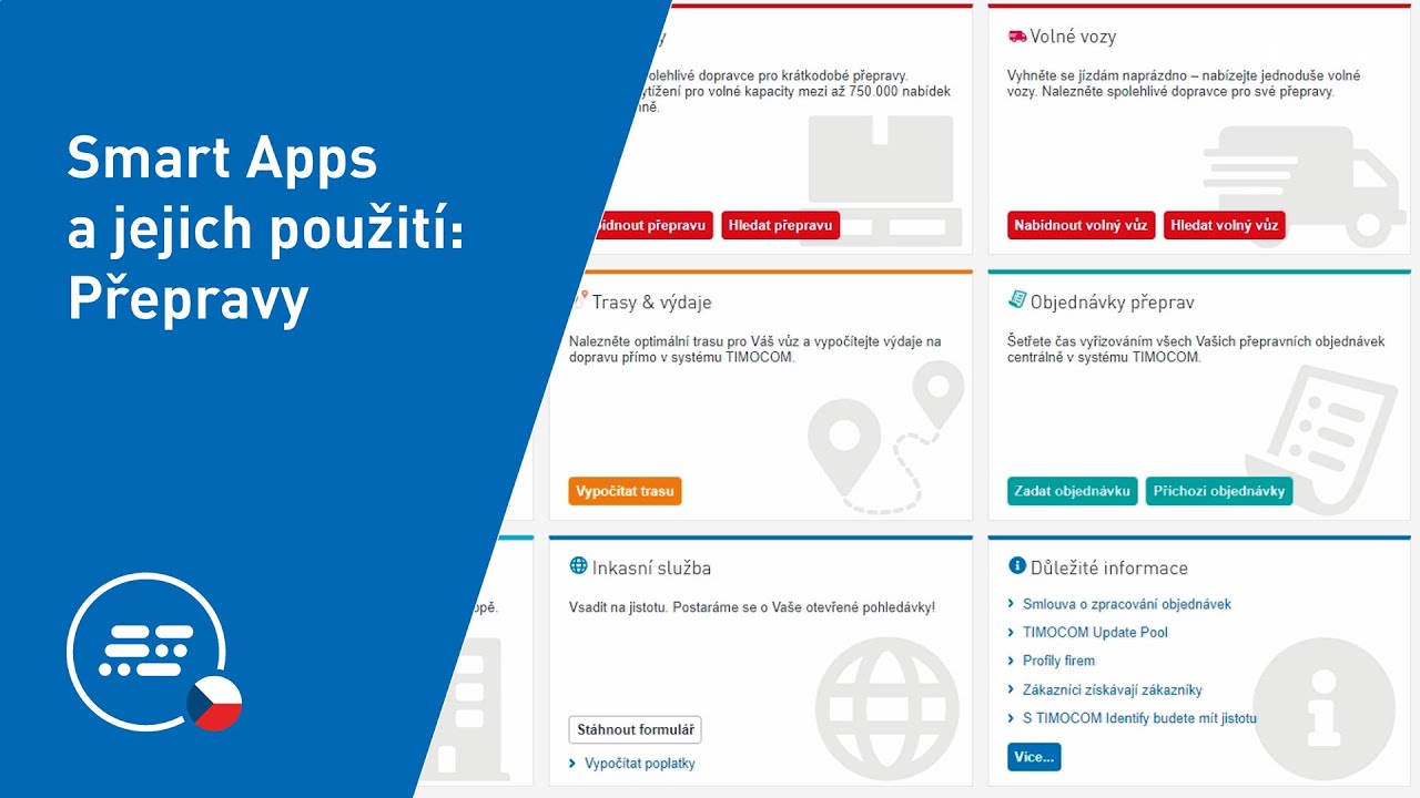 Smart Apps a jejich použit&iacute;: Přepravy