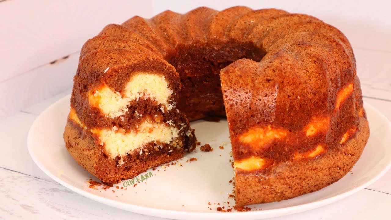 Такого Вы еще НЕ ПРОБОВАЛИ! ШОКОЛАДНЫЙ кекс с ТВОРОЖНО-КОКОСОВОЙ начинкой | Оливьедка