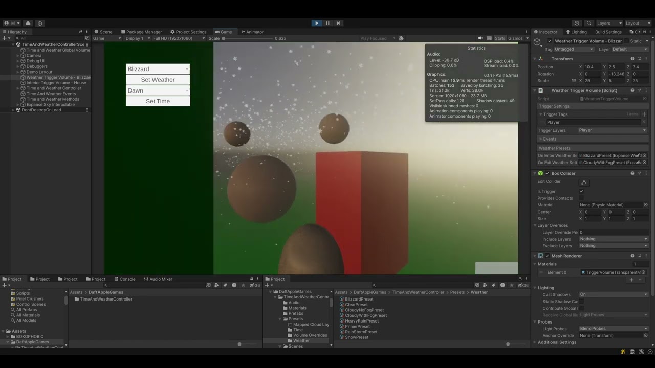 Time and Weather Controller - Trigger Volumes