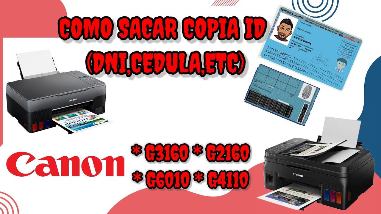COMO SACAR COPIA DE DNI o CEDULA de ambos lados en impresoras canon G3160 G2160 G4110 y G6010 #canon