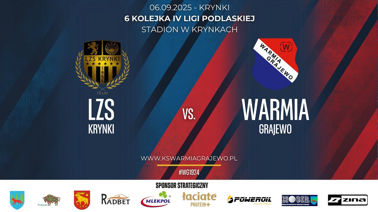 07.09.2024 IV LIGA PODLASKA (6 kolejka) LZS Krynki - WARMIA Grajewo