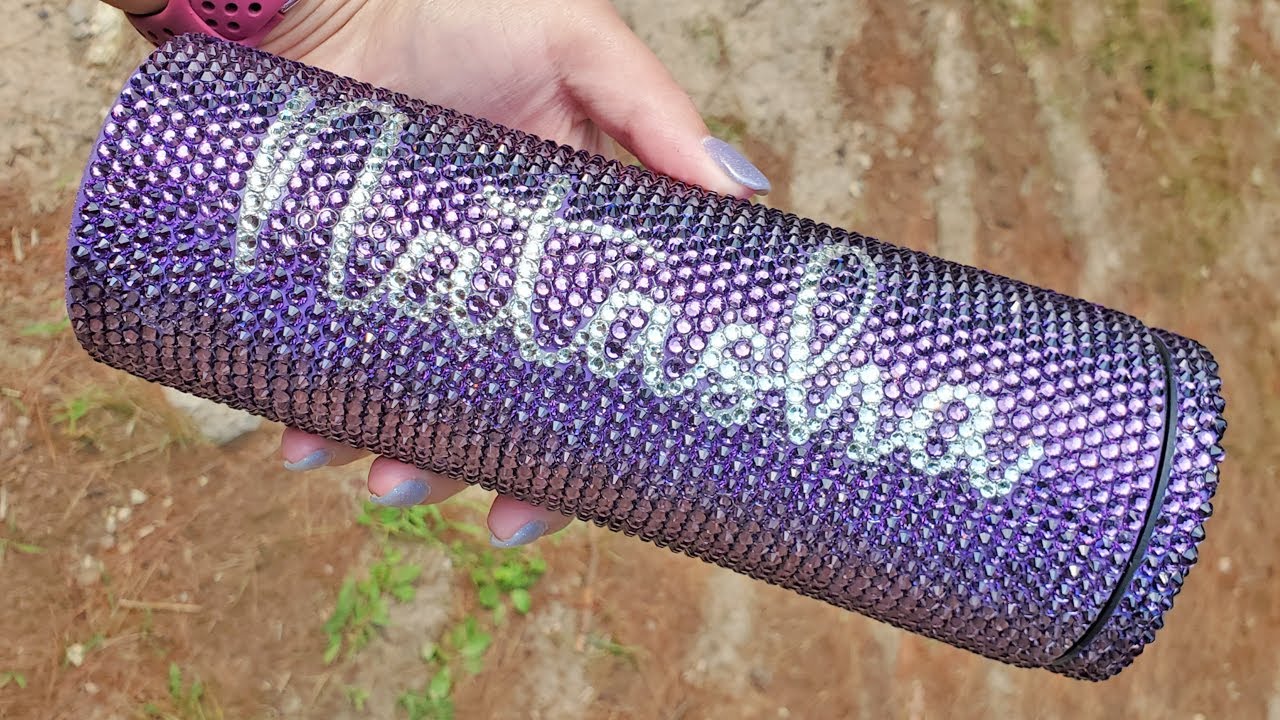 How to spray paint then bling a tumbler to keep the stones on | Satisfying bling | No epoxy required
