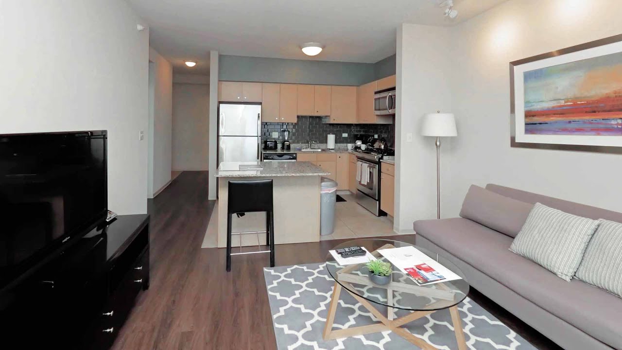 A furnished -13 one-bedroom at Aqua, an architectural icon