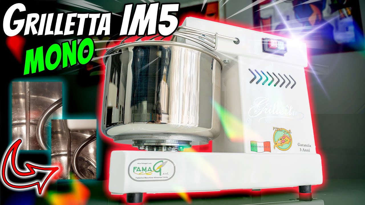 Impastatrice a spirale mono velocità Grilletta IM5 e piantone curvo - Recensione