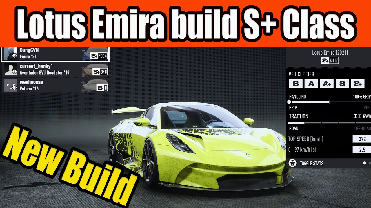 Lotus Emira build S+ Class in NFS Unbound - New Build