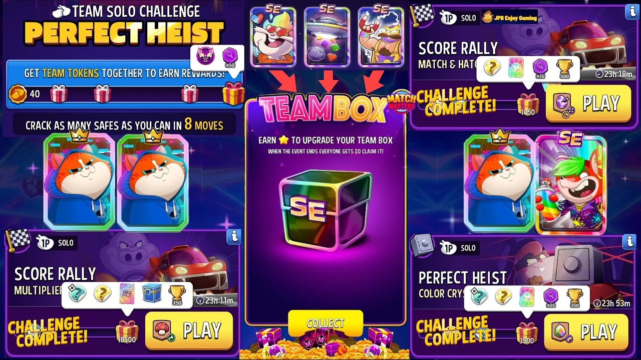 Collect Rewards TEAM Box🎁/(4 Solo) Team Solo/ Multiplier Mushrooms/ Color Crystals/ Match & Hatch 🐣