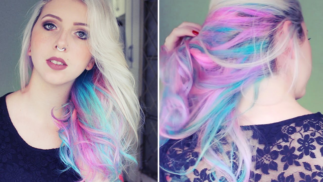 Mechas coloridas com Exotic Criativ - Roxo, turquesa e rosa
