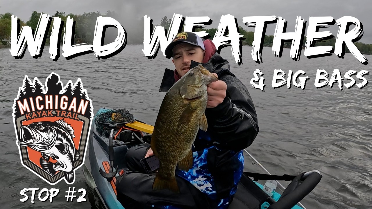 Crazy Weather Smallmouth Bass Beatdown | Michigan Kayak Trail