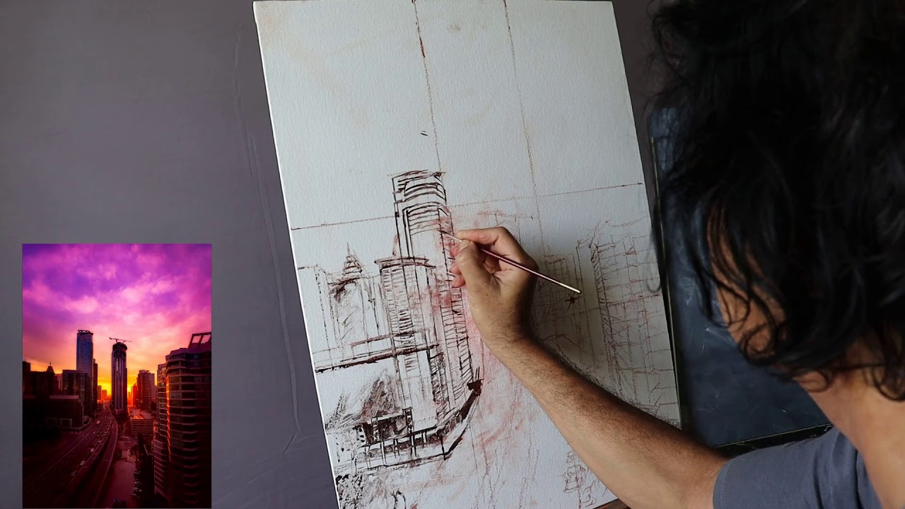 Full Length Urban Landscape Oil Painting Demo - PART 1