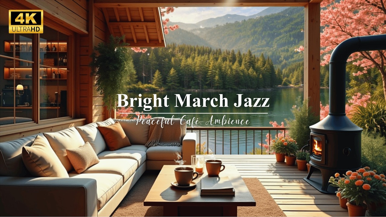 Bright March Jazz Morning 🌸 | Cozy Spring Café Ambience with Smooth Piano for Work & Good Mood