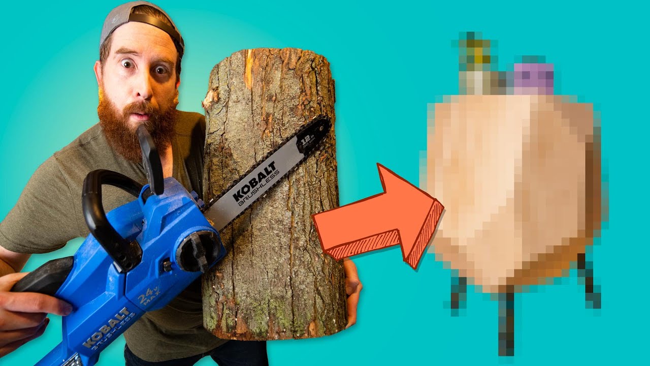 I stole a log to make this DIY MODERN STOOL