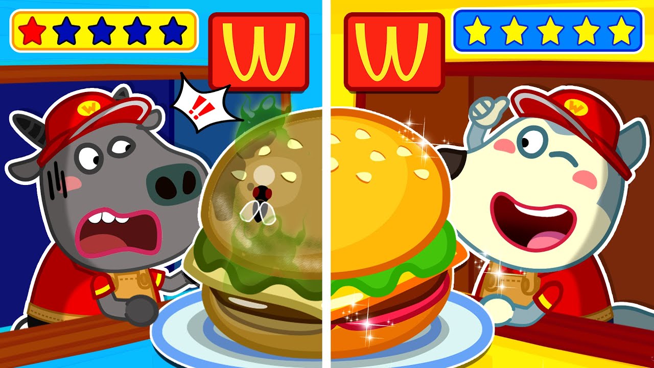 Wolfoo - Dibujos Animados 🎬McDonald's De 1 Estrella vs 5 Estrellas 🍔 Buenas Maneras