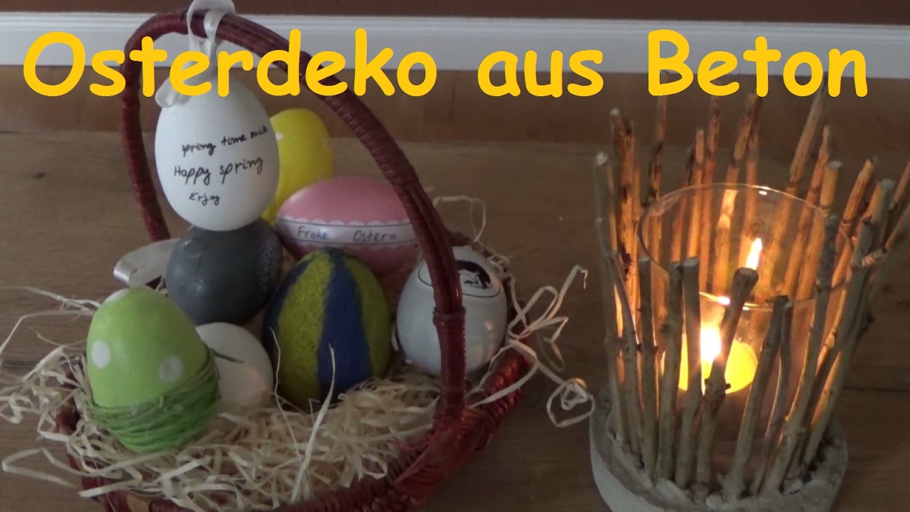 DIY Ostereier aus Beton gie&szlig;en Osterdeko selber basteln Ei aus Beton machen