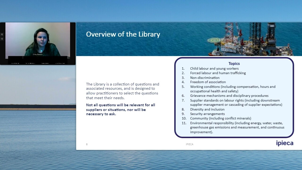 Launch of the Ipieca Supply chain library of questions and resources