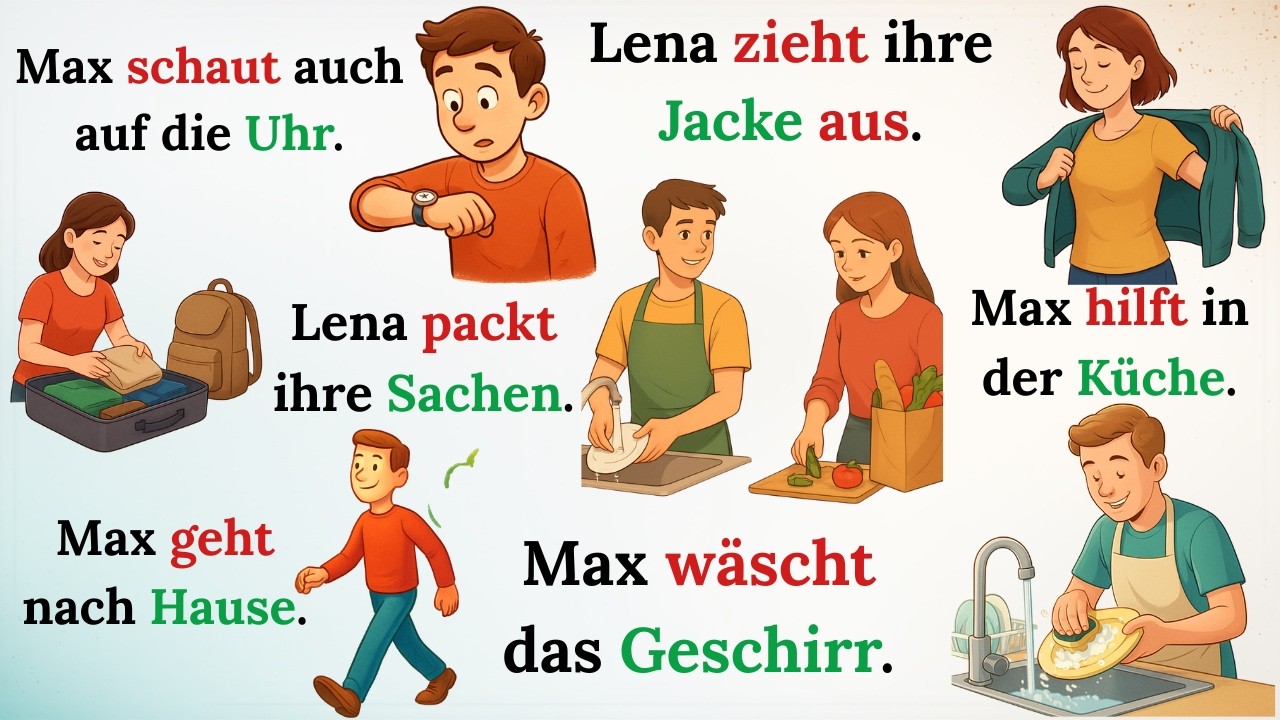 110 deutsche A1 Sätze 📘 | Tägliche Verben Schritt für Schritt