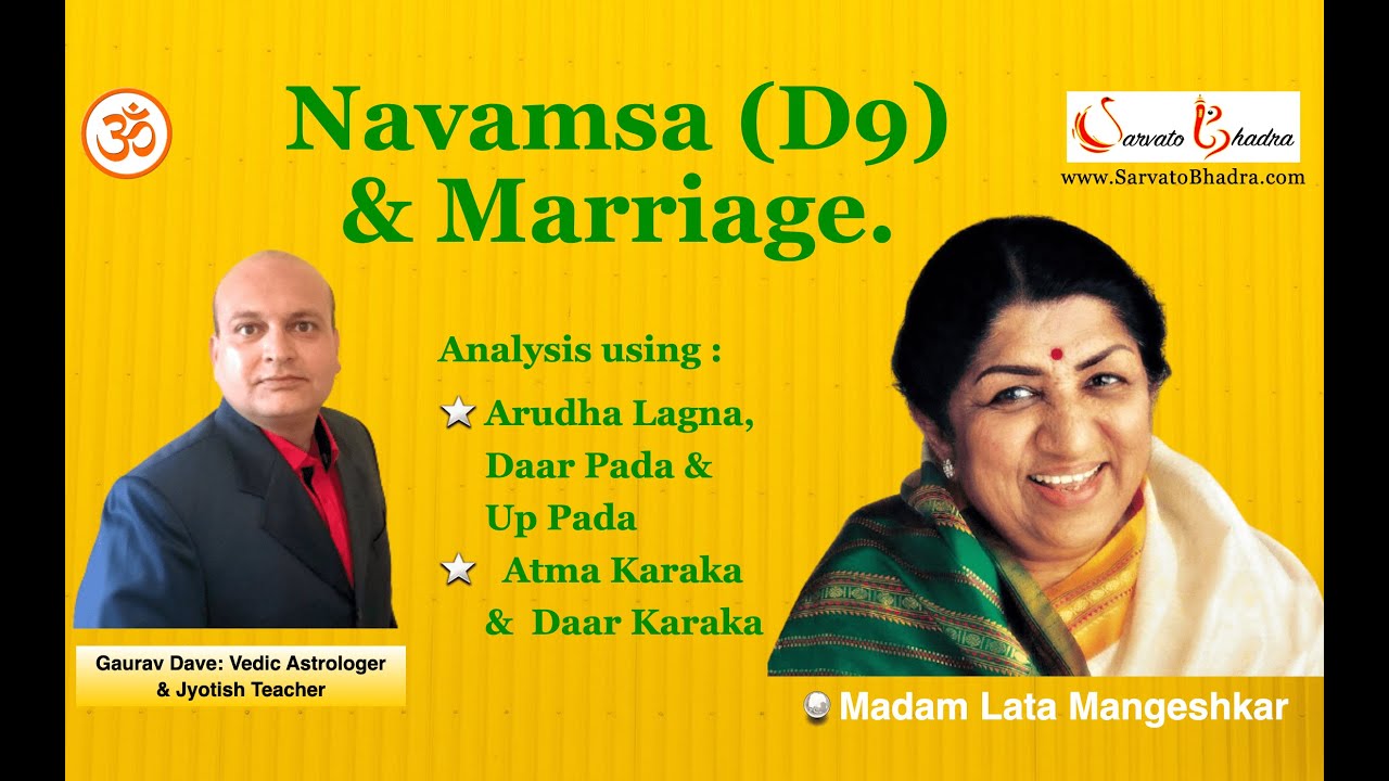 Navamsa Chart (D9) & Marriage. Case study of Madam Lata Mangeshkar / नवमांश कुंडली: लता मंगेशकर जी