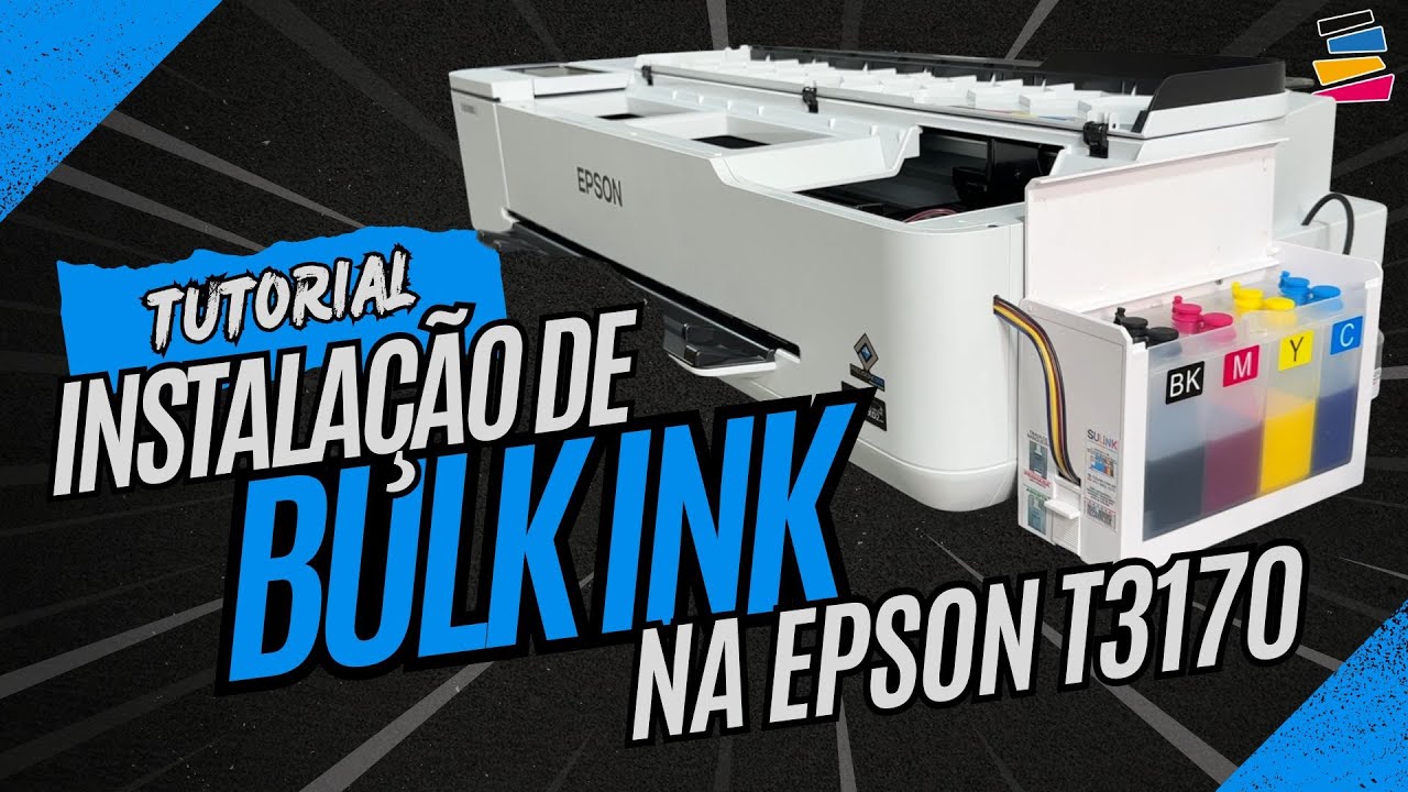 Manual Instalação Bulk Ink Caixa na Impressora Plotter Epson T3170 Desbloqueada ChipLess - #sulink