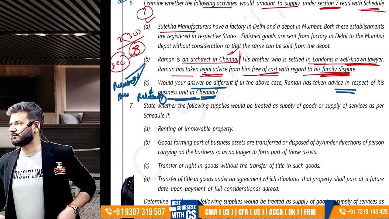 IDT GST Question Solving  CH 2 Supply  Comp & Mixed June 25 & Dec 25 Exams Lec 2- CA Saumil Manglani