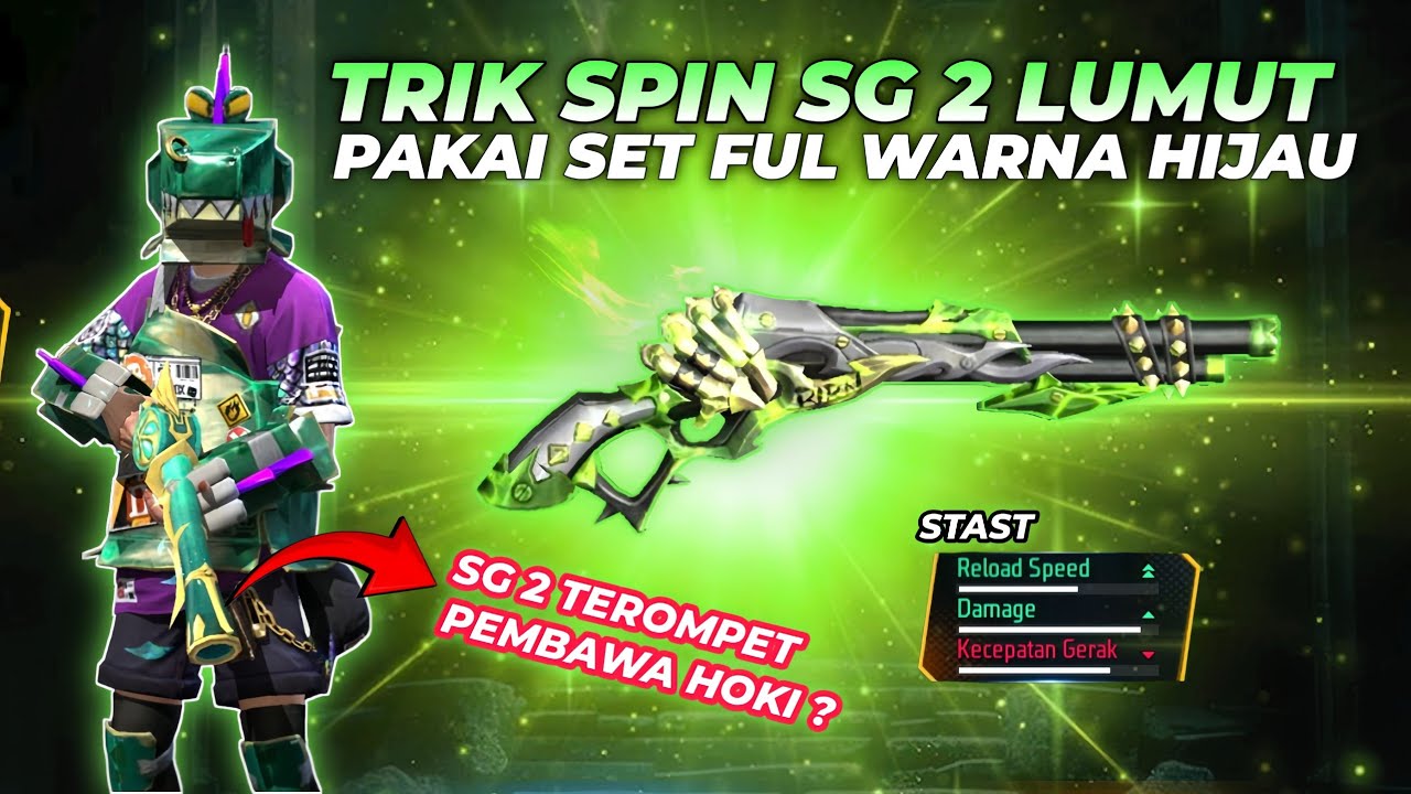 TRIK SPIN SG 2 LUMUT PAKAI SET FUL WARNA HIJAU