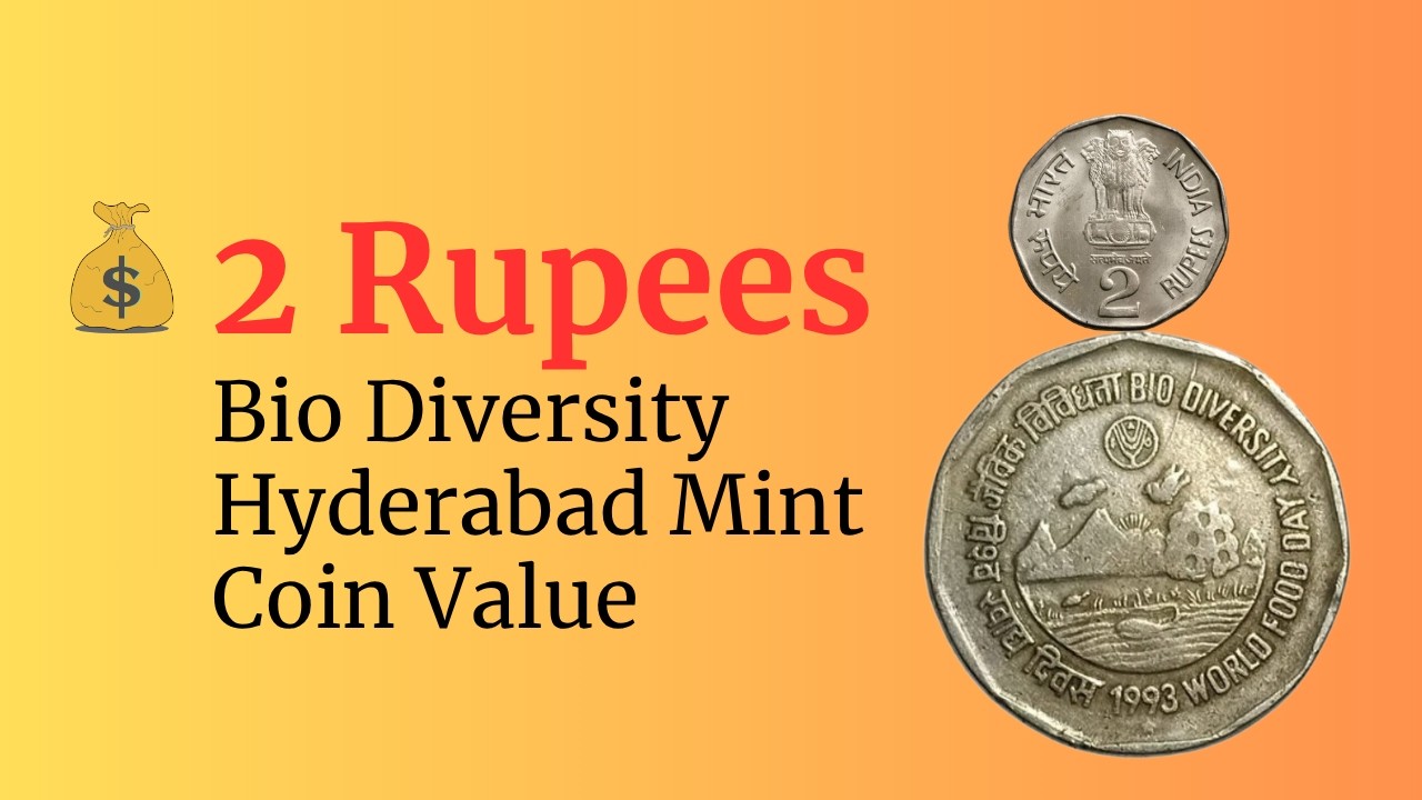 2 Rupees Bio Diversity Hyderabad Mint Coin Value,Rare 2 Rupees Coin