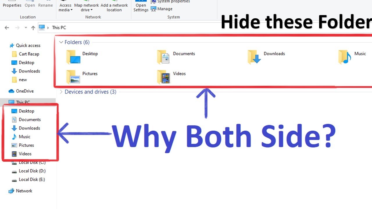 How to Hide these Six Folders from This PC in Windows 10
