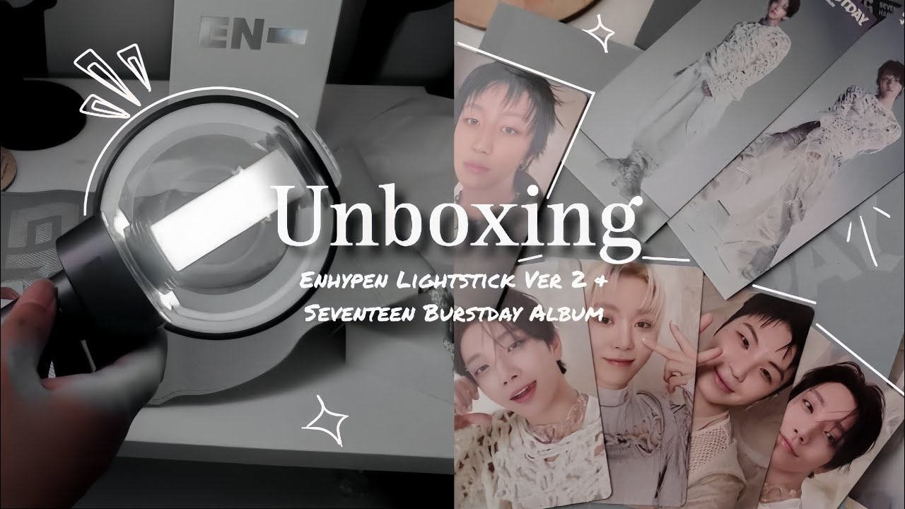 KPOP UNBOXING [Enhypen Lightstick Ver 2 & Seventeen Happy Burstday Album]