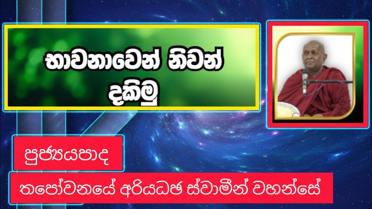 භාවනාවෙන් නිවන් දකිමු | Ven Thapowanaye Ariyadaja Thero