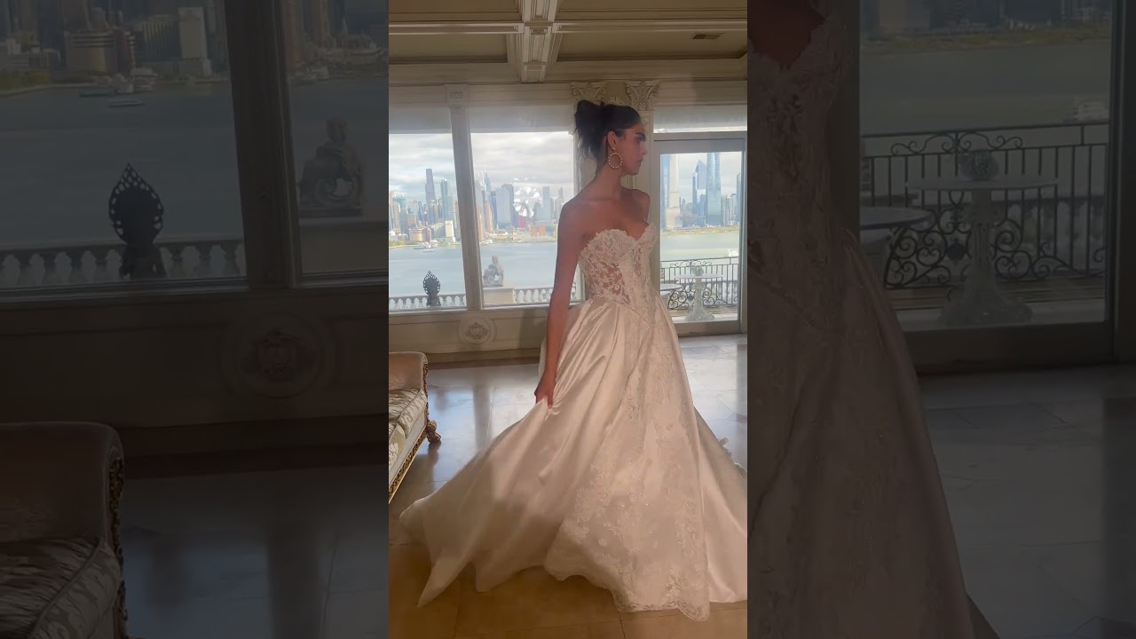 Romance meets luxury silk satin and lace come together in this unforgettable Eve of Milady ballgown