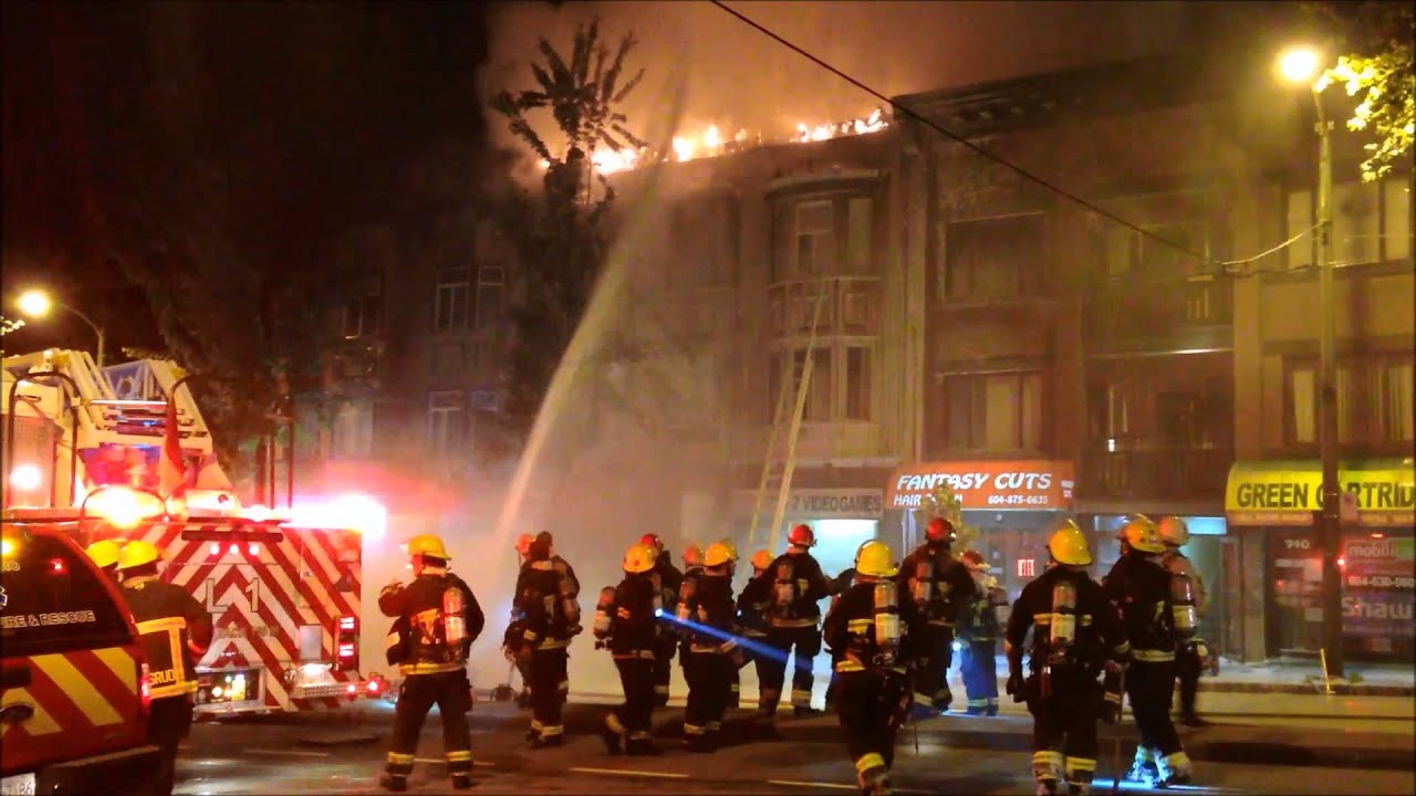 Close call - parapet wall collapses - Vancouver Fire