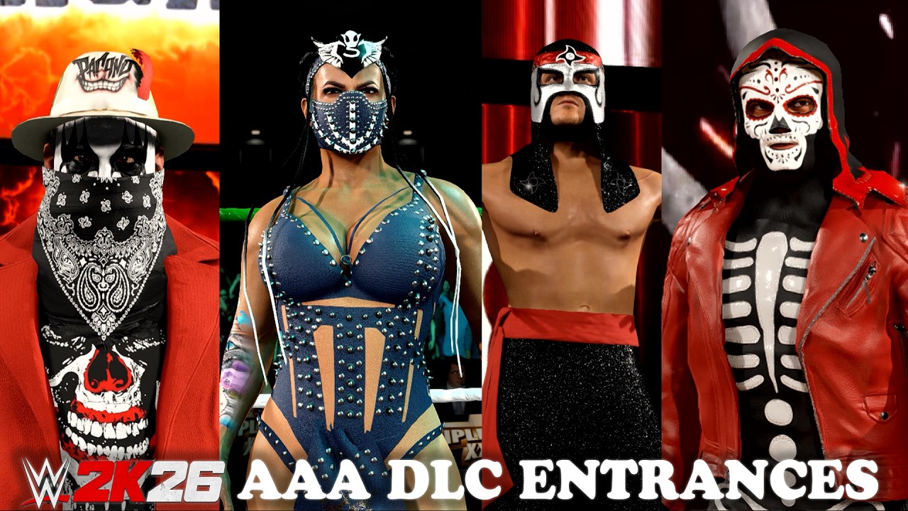 WWE 2K26 AAA DLC Superstar Entrances ft. Lady Shani, Pagano, Octagon Jr & La Parka (Concept)