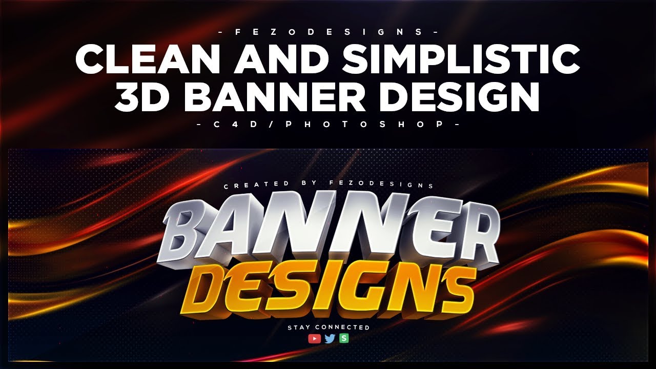 C4D/Photoshop Tutorial: Clean and Simplistic 3D Banner Design