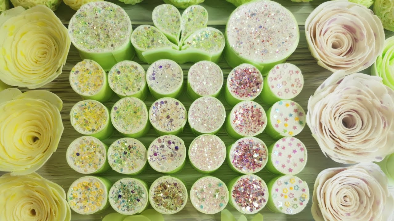 ASMR Crushing soap boxes with starch 💚Soap Chips💚Soap Balls💚Soap Roses