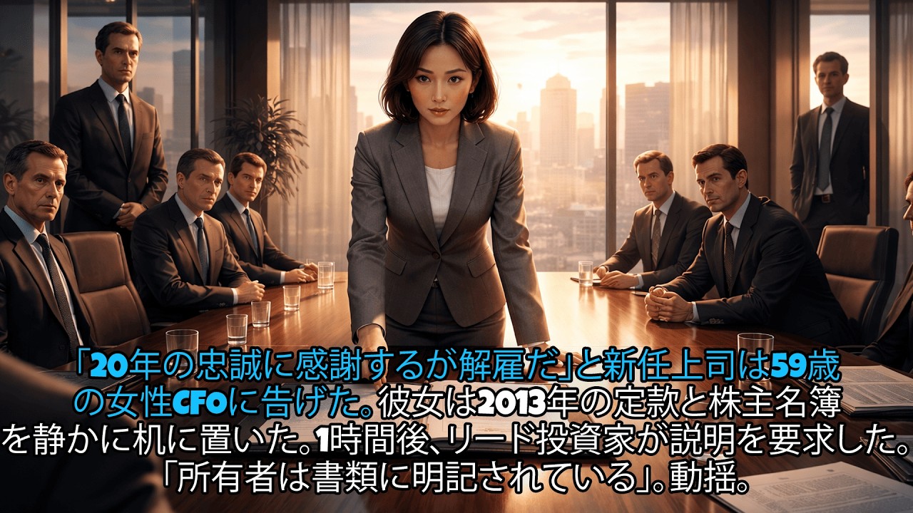 解雇宣告の1時間後、定款が逆転を告げた――59歳CFOの静かな反撃