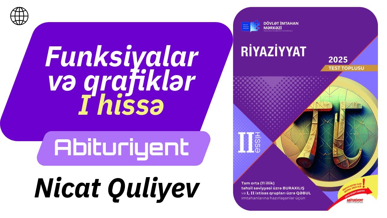 Funksiyalar və qrafiklər/ Riyaziyyat test toplu 2025 / 2-ci hissə