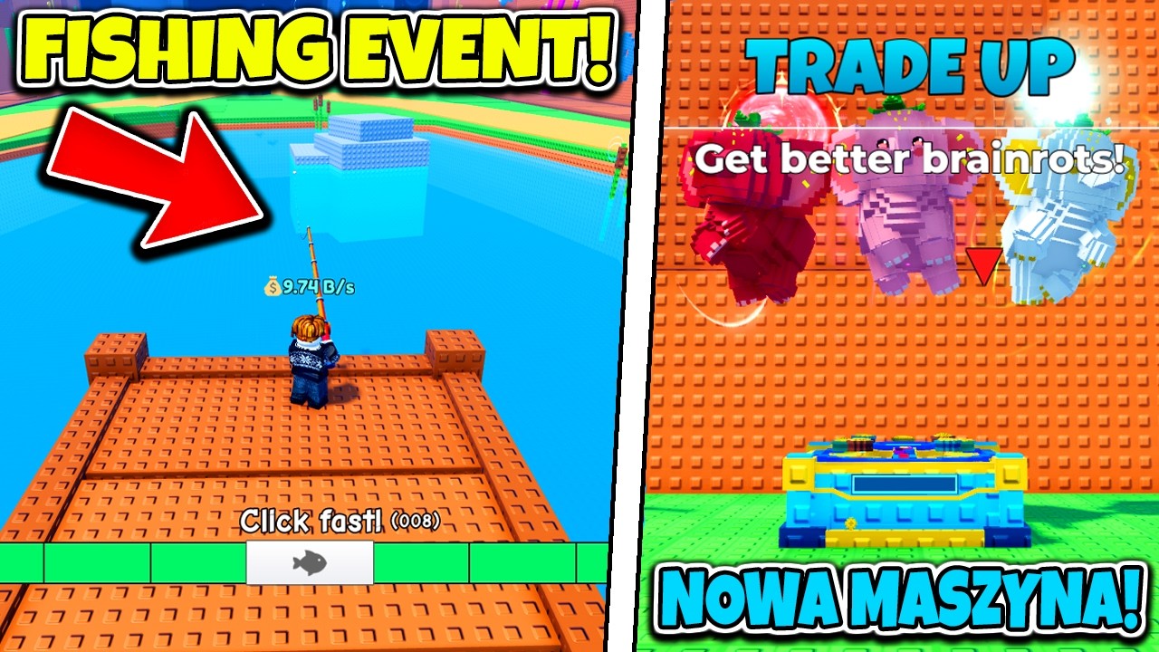 NOWY FISHING EVENT I TRADE UP MASZYNA W ESCAPE TSUNAMI FOR BRAINROTS! Roblox