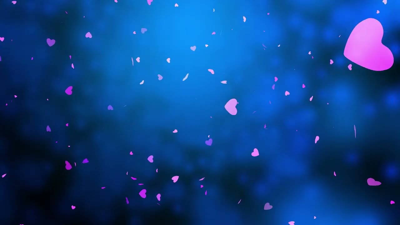 Heart Falling Background | Heart Particles Background | Falling Pink Hearts