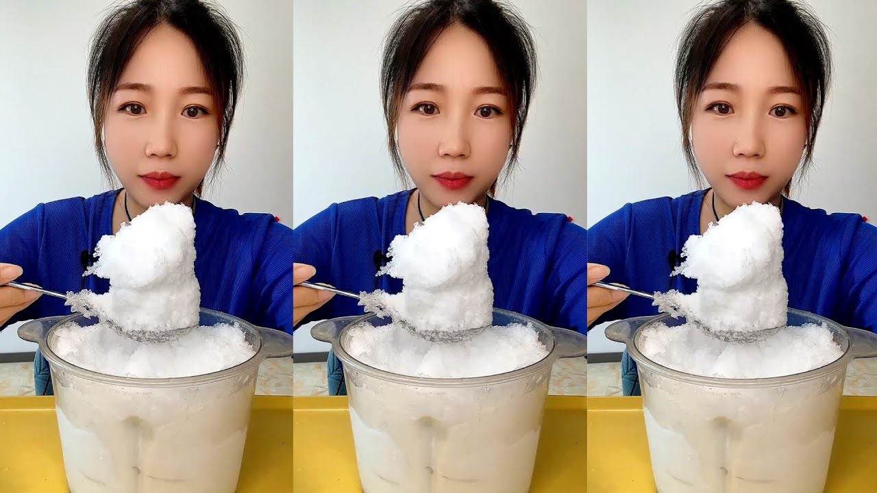 ASMR WHITE ICE EATING QIAN