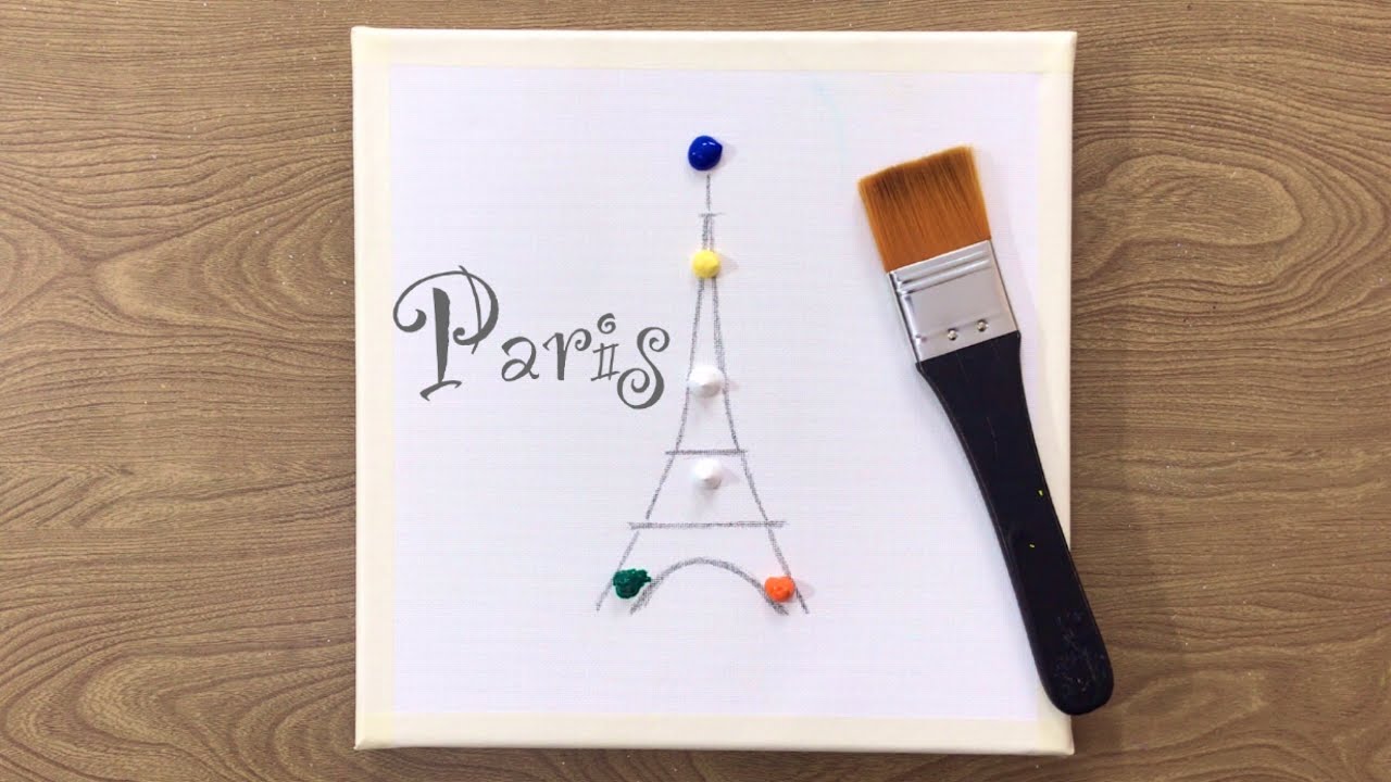 Eiffel Tower Painting/ Draw with Baha #15/ Cityscape Acrylic Painting