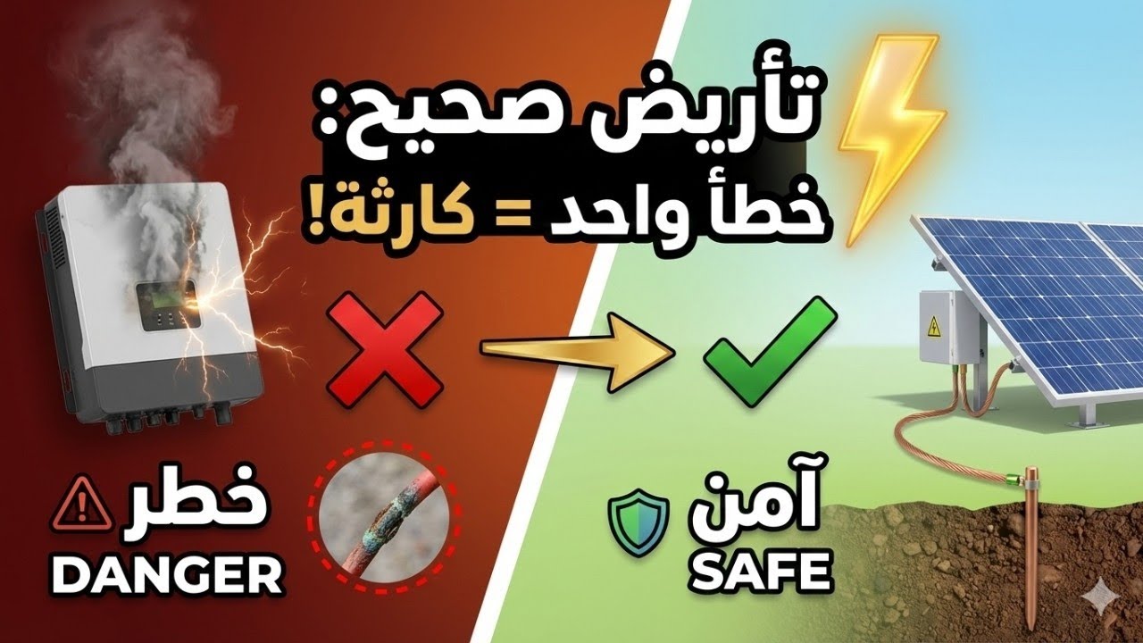 خطأ واحد قد يدمّر نظامك الشمسي! || تأريض مكونات الطاقة الشمسية بالطريقة الصحيحة