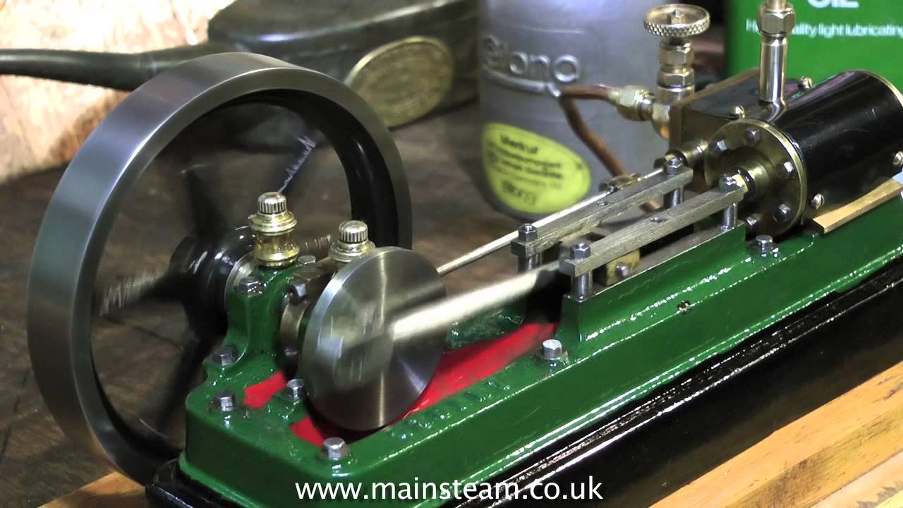 VINTAGE STUART S50 MODEL STEAM ENGINE RUNNING IN THE WORKSHOP