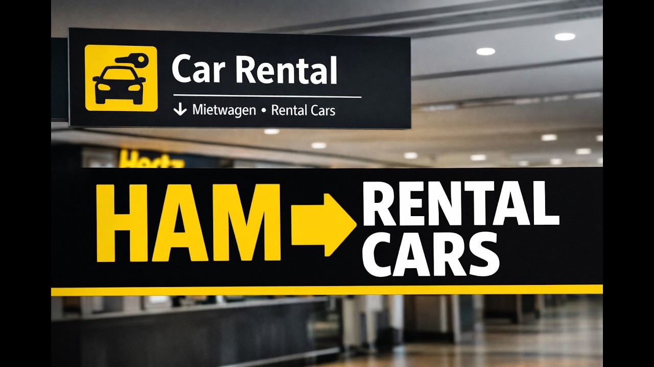 Hamburg Airport walk through... From the Terminal arrival area to the Rental car station