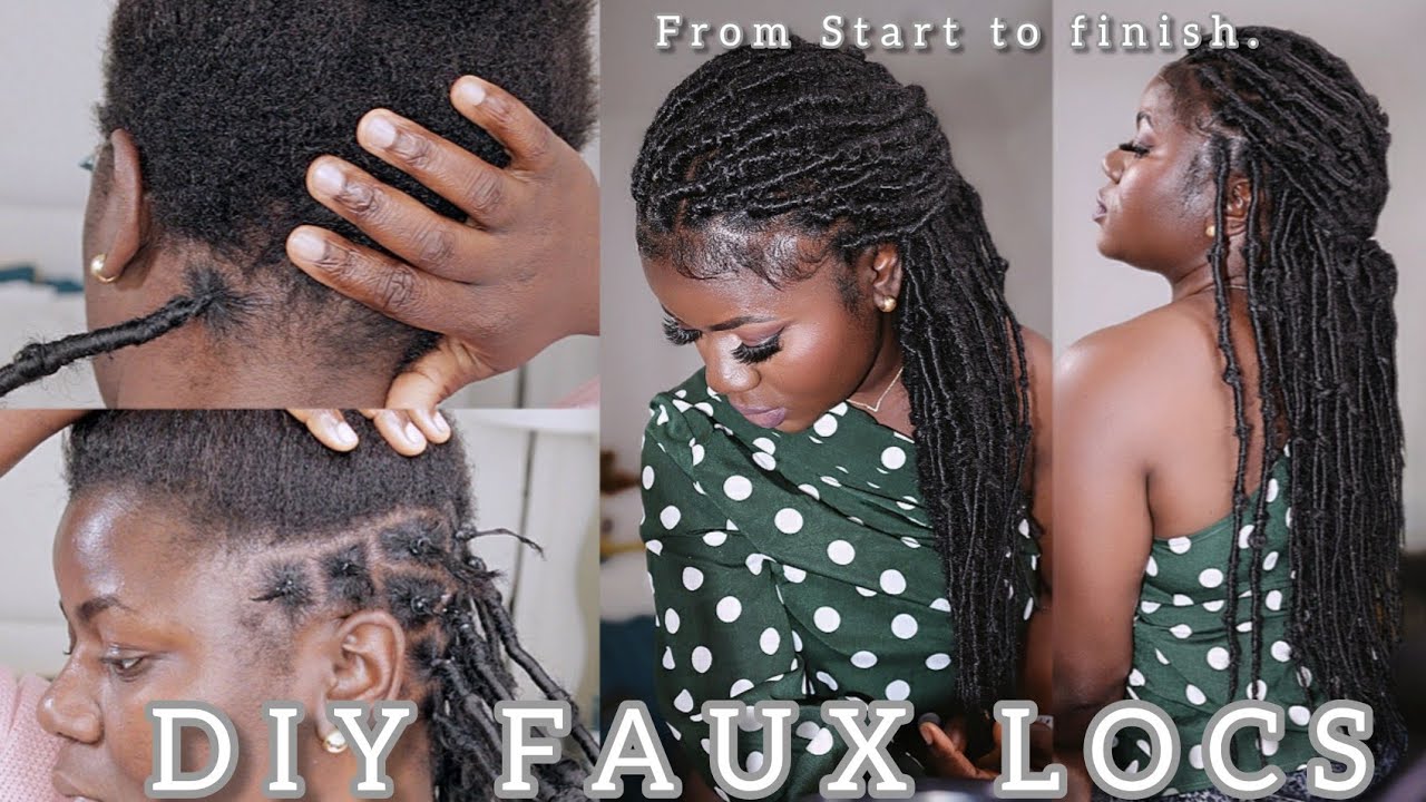 DIY Faux Locs From Start To Finish  Using Easy Braids Braiding Hair | Rubber Band Method Crochet.