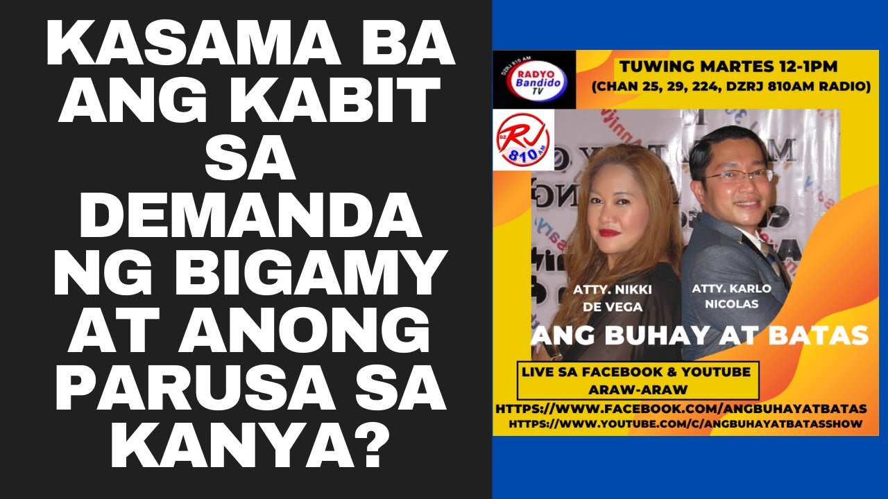 KASAMA BA ANG KABIT SA DEMANDA NG BIGAMY AT ANONG PARUSA SA KANYA?