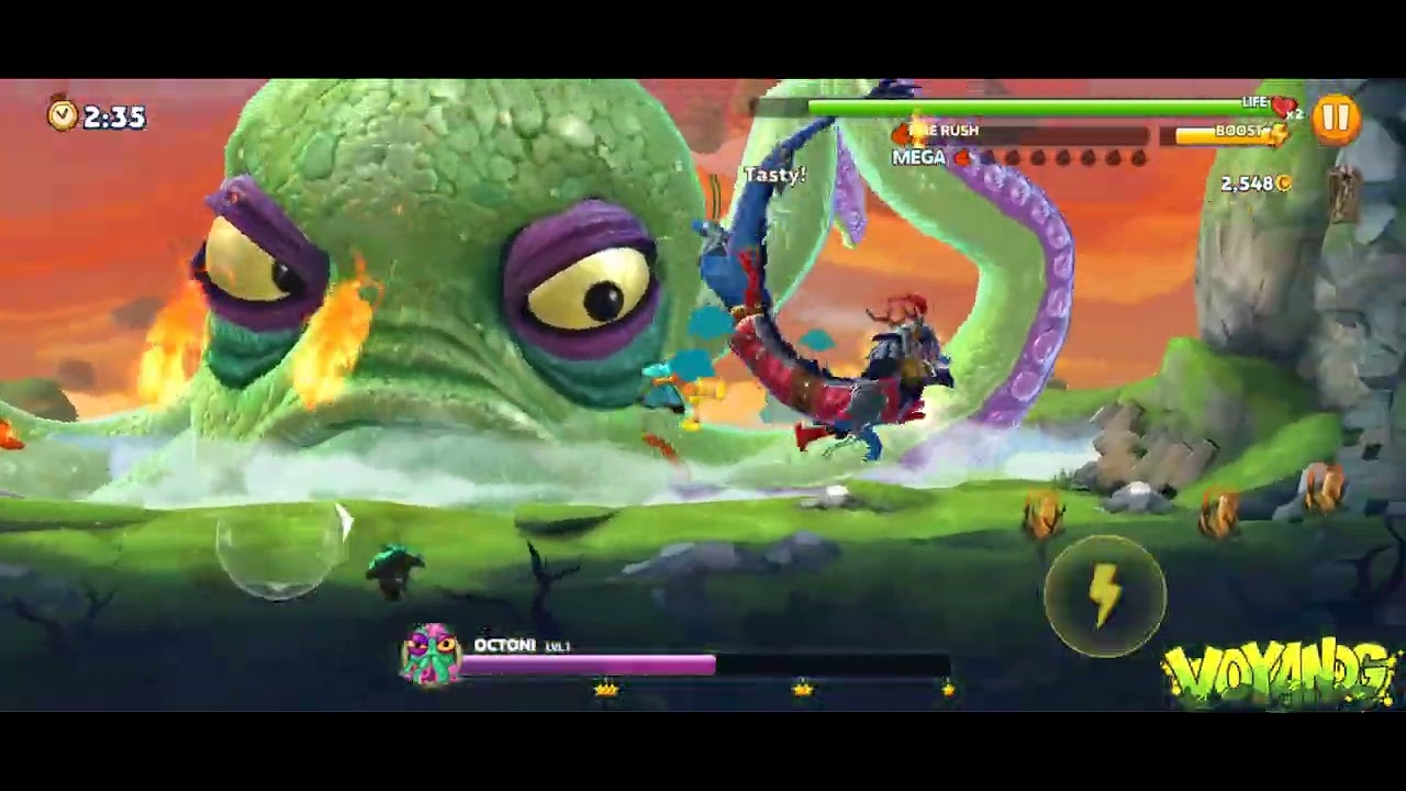 Xia Warrior (Jade) VS Octoni - Level 1-2 - Hungry Dragon